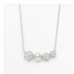Touchstone Crystal Silver Necklace with Sparkling Accents